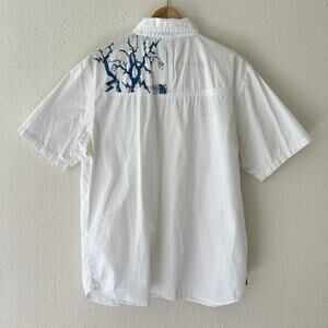 The North Face Shirt Button Up Casual Pocket White Short Sleeve Men’s Medium Y2K